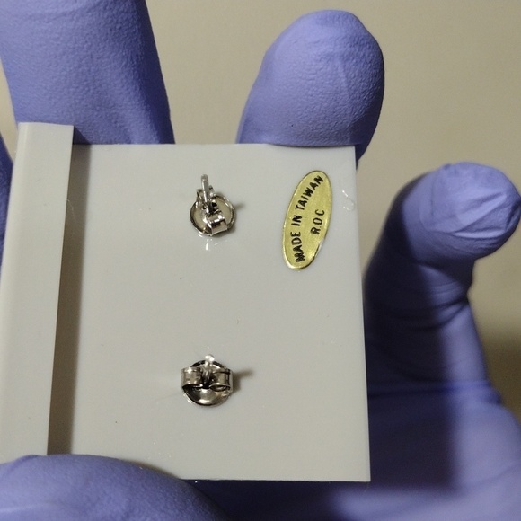 Yellow Fabric Stud Earrings – Satin Flower Design - 0.75" Women's Jewelry - Picture 5 of 6